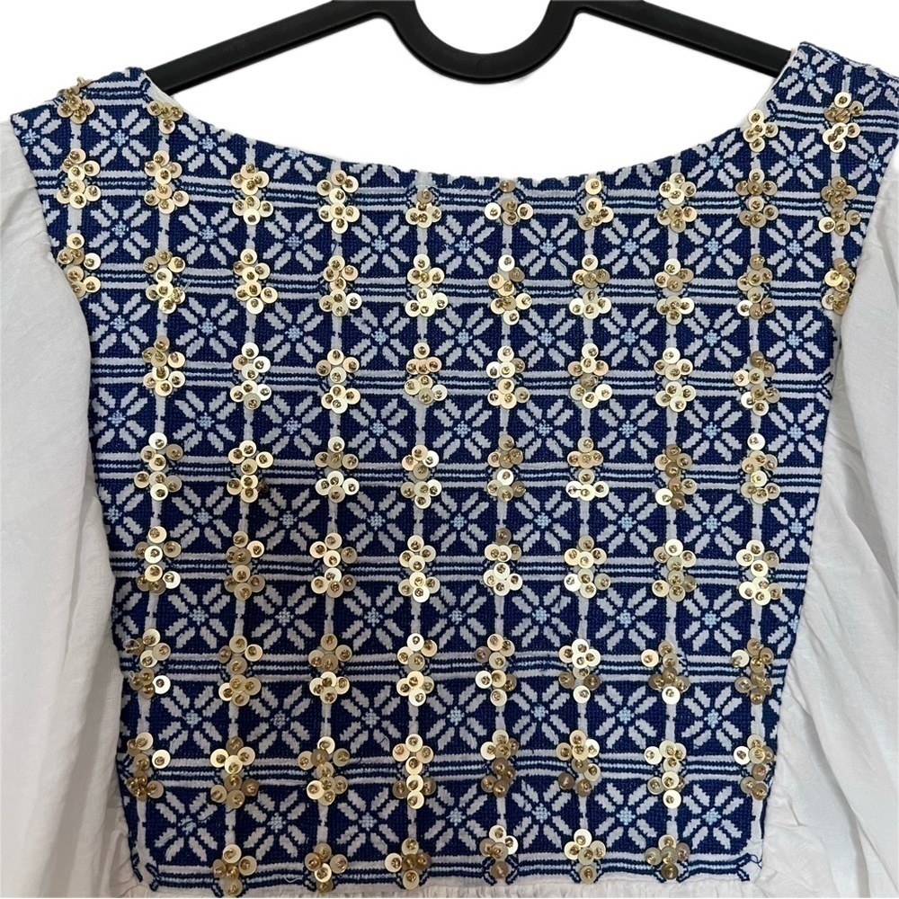 Raga Fenia Boho Sequin Flutter Ruffled Button Fro… - image 6